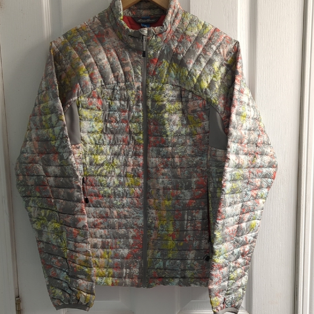 Eddie Bauer Multicolor Goose Down Quilted Jacket- Ladies Sz Large